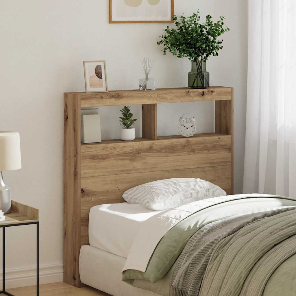 LED Headboard Cabinet - Artisan Oak - 100x17x102 cm