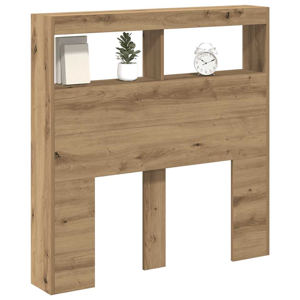 LED Headboard Cabinet - Artisan Oak - 100x17x102 cm