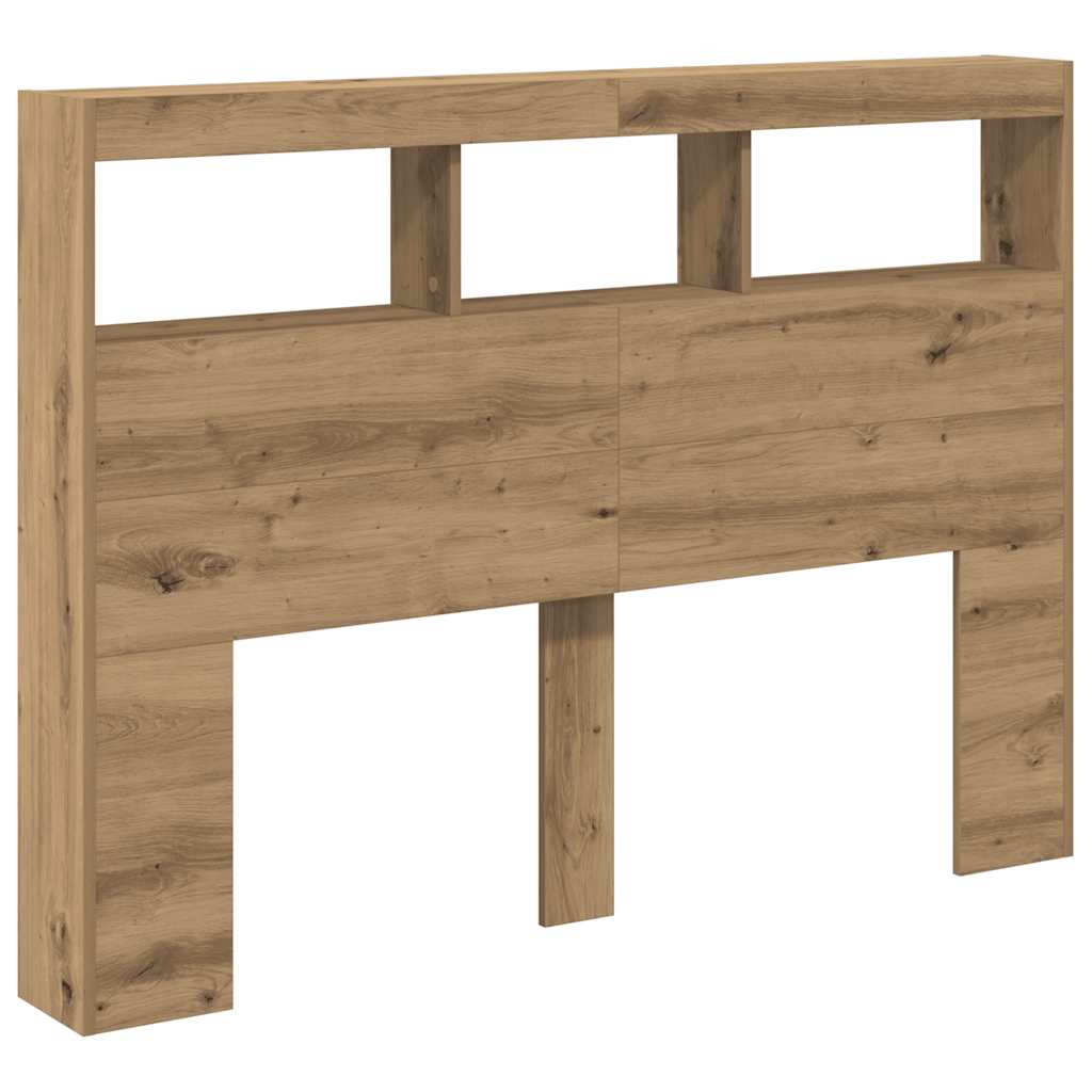 LED Headboard Cabinet, Artisan Oak, 140x17x102 cm