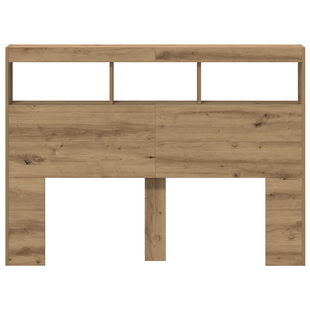 LED Headboard Cabinet, Artisan Oak, 140x17x102 cm
