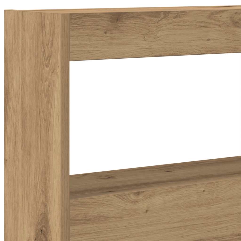 LED Headboard Cabinet, Artisan Oak, 140x17x102 cm