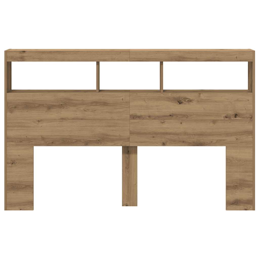 Artisan Oak LED Headboard Cabinet, 160x17x102 cm