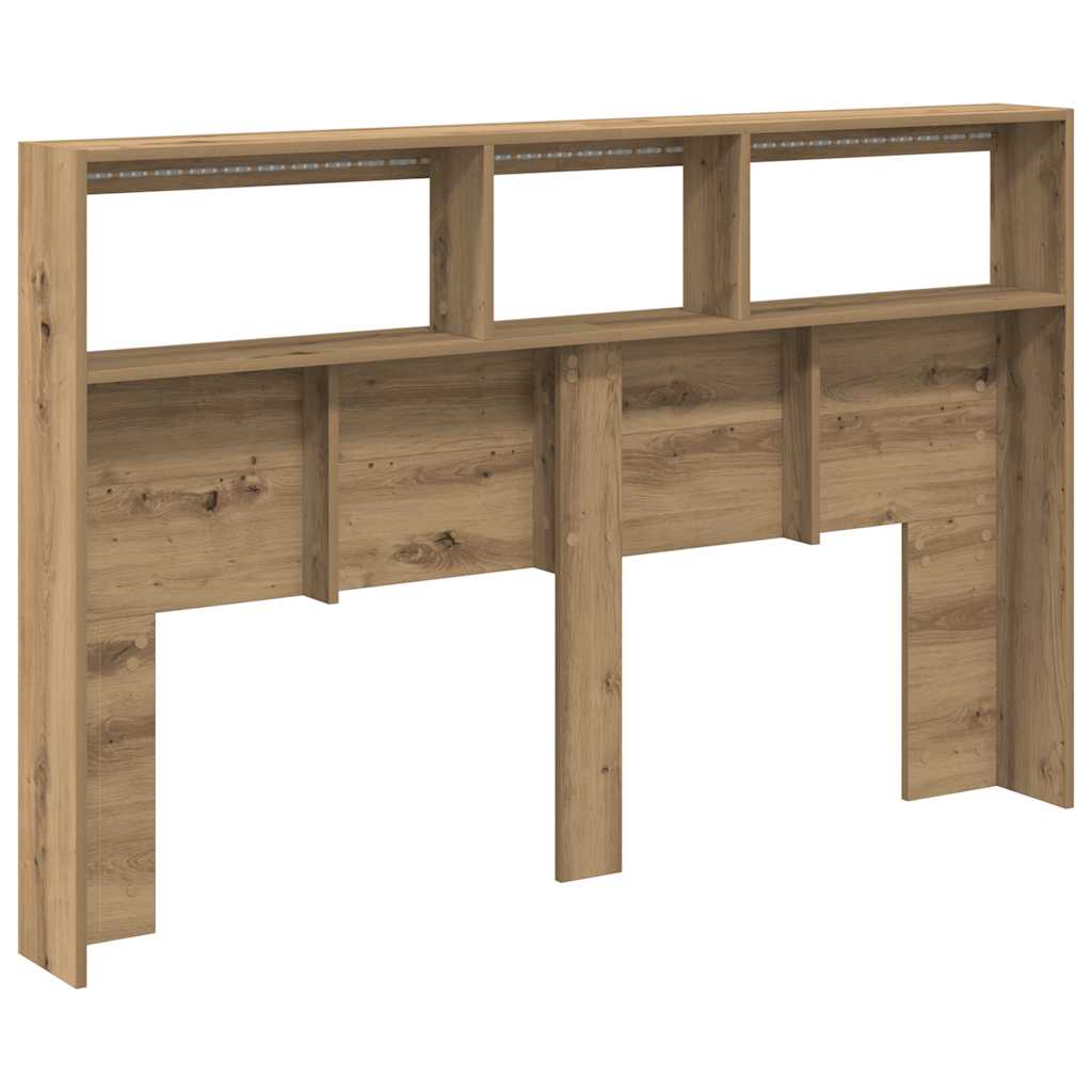 Artisan Oak LED Headboard Cabinet, 160x17x102 cm