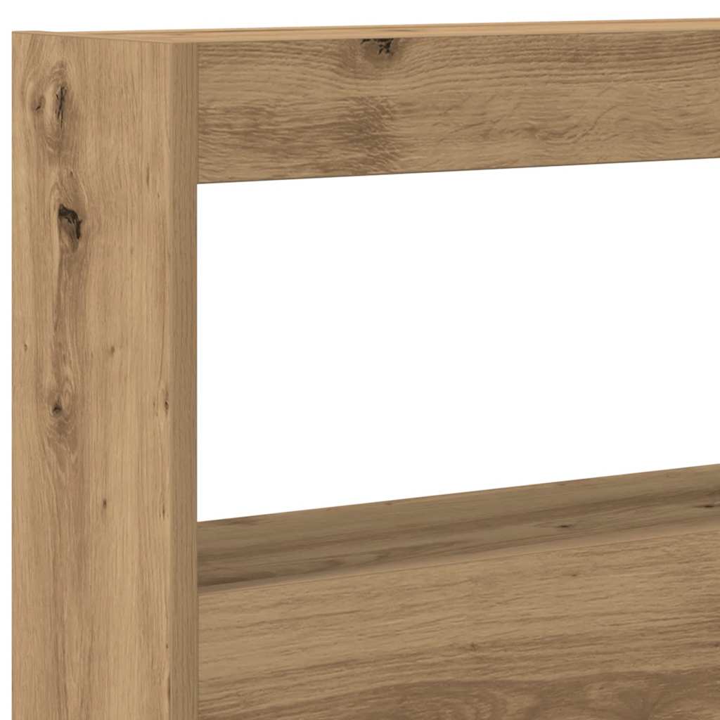 Artisan Oak LED Headboard Cabinet, 160x17x102 cm