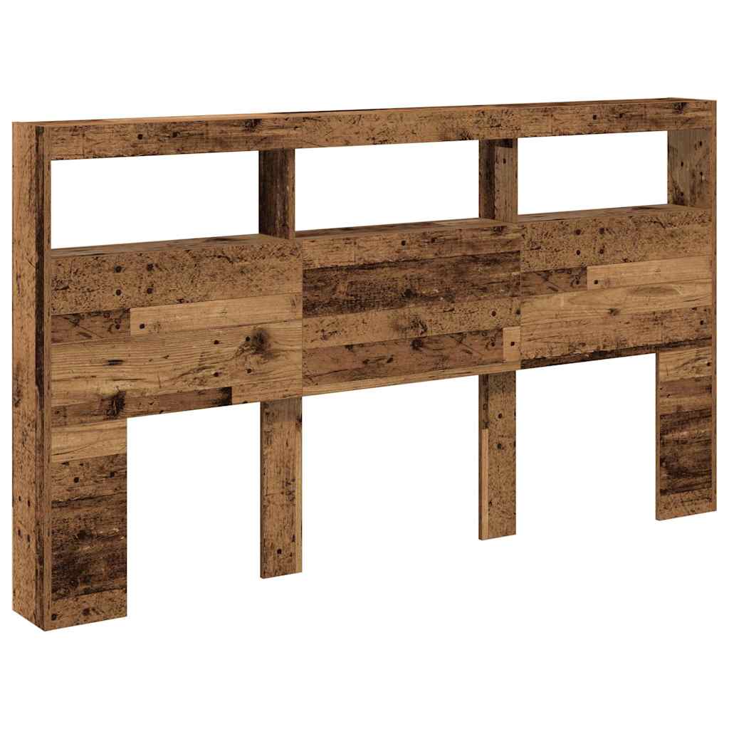 Rustic Oak LED Headboard Cabinet 180x17x102 cm - Stylish Storage