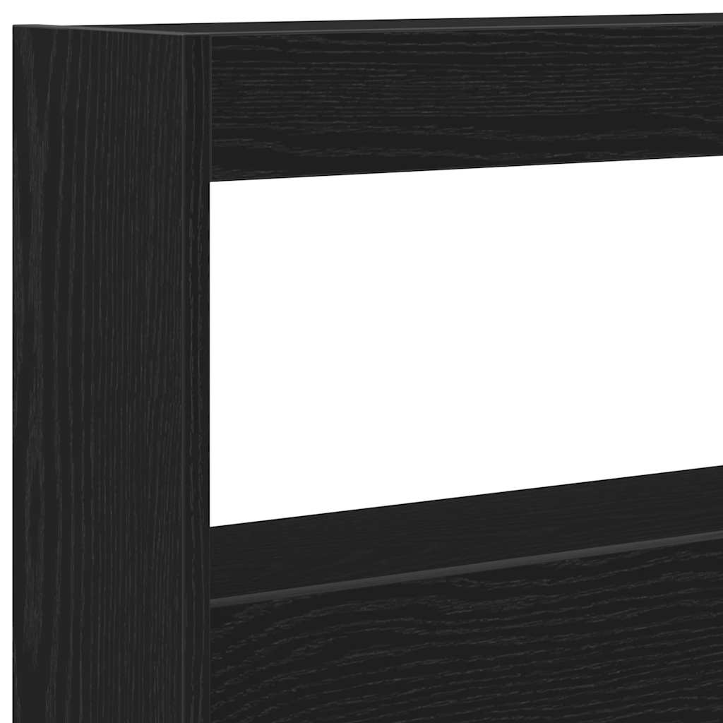 LED Black Oak Headboard Cabinet 180x17x102 cm - Modern Design