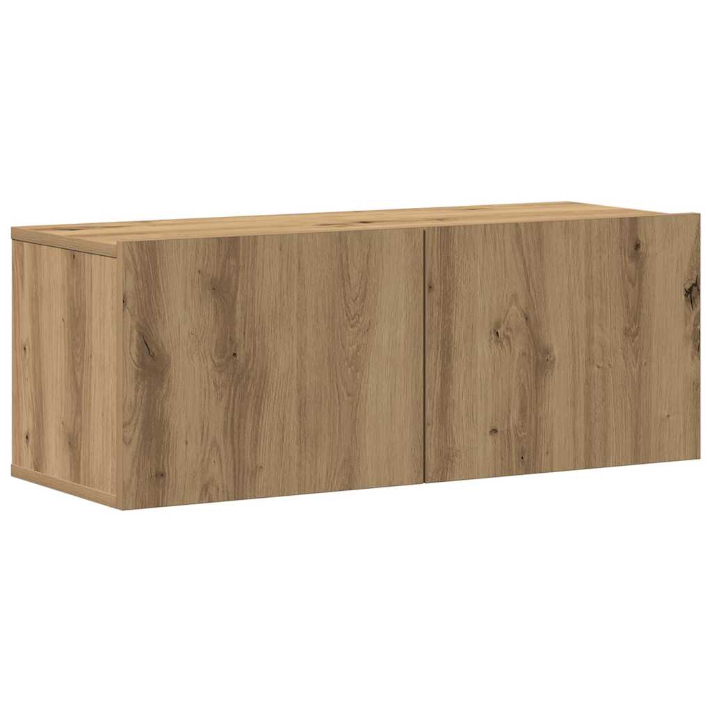 7 Piece TV Cabinet Set Wall-mounted Artisan Oak Engineered Wood