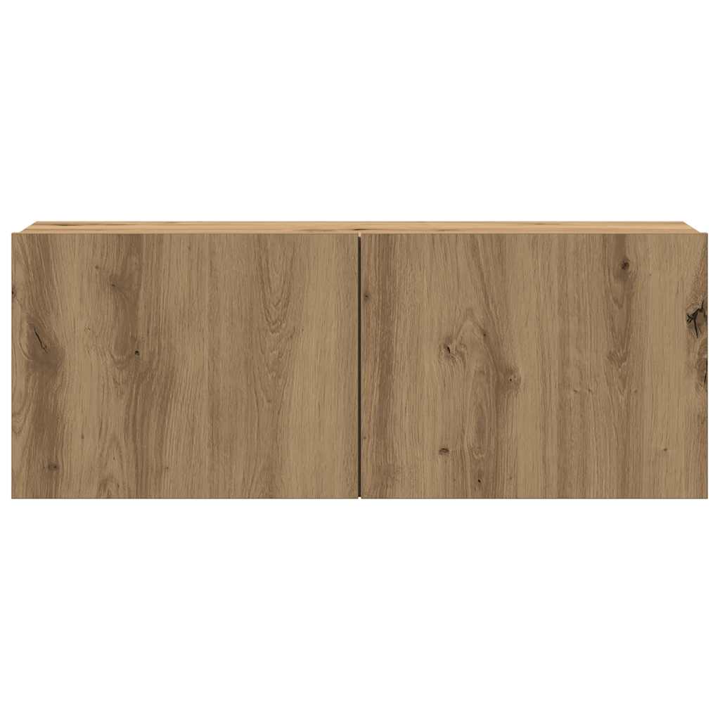 7 Piece TV Cabinet Set Wall-mounted Artisan Oak Engineered Wood