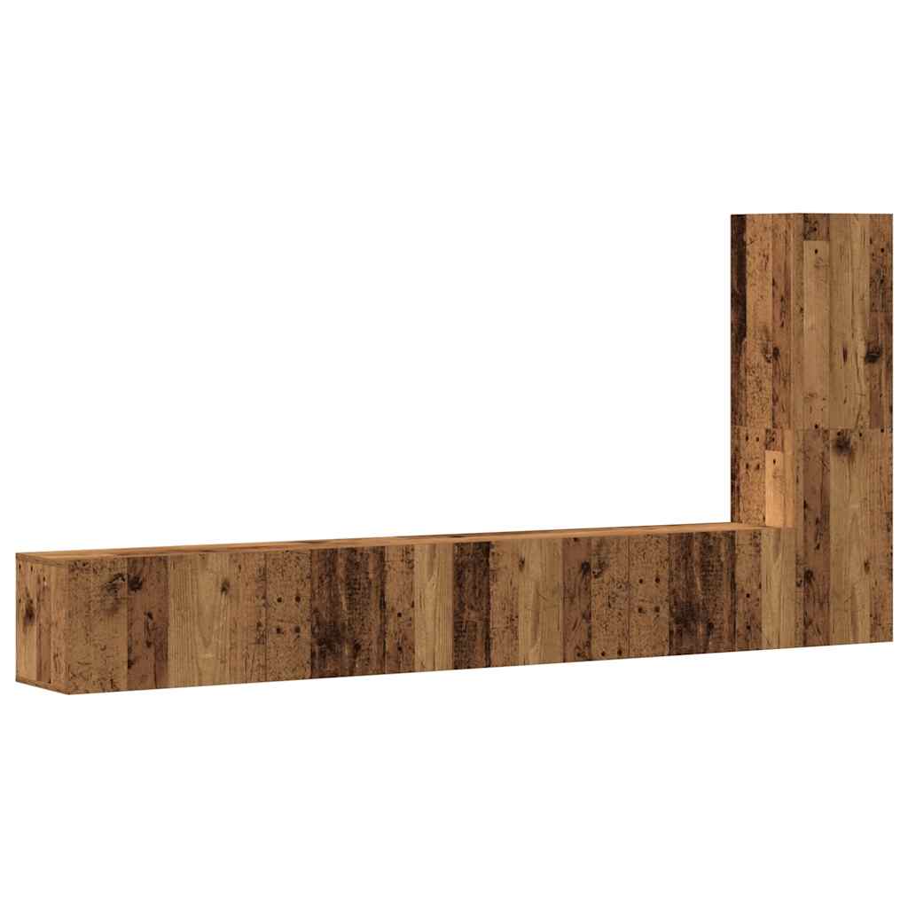 3 Piece TV Cabinet Set Wall-mounted Old Wood Engineered Wood