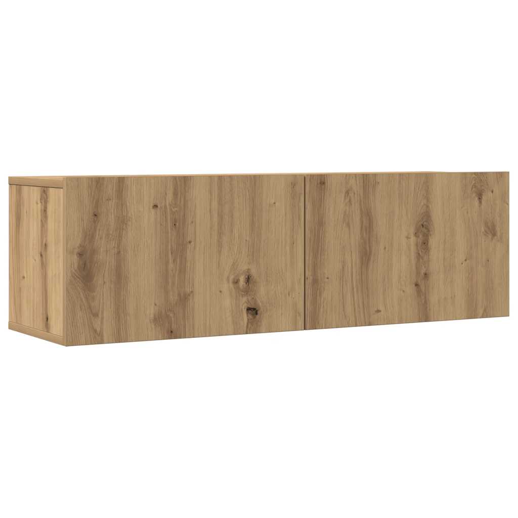 4 Piece TV Cabinet Set Wall-mounted Artisan Oak Engineered Wood