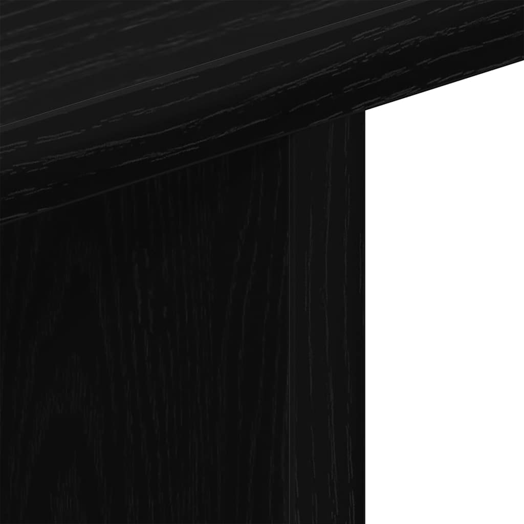 TV Cabinet with Castors Black Oak 80x40x45 cm Engineered Wood