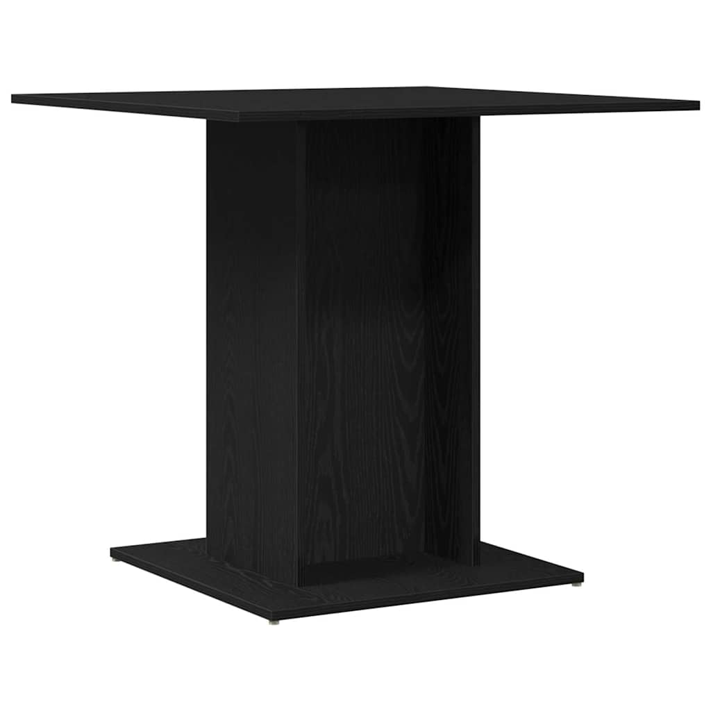Black Oak Dining Table 80x80x75 cm - Engineered Wood