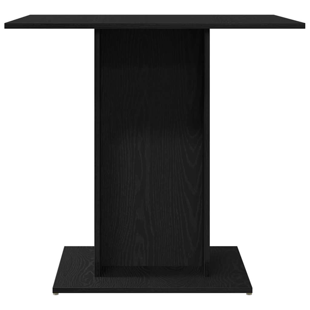 Black Oak Dining Table 80x80x75 cm - Engineered Wood