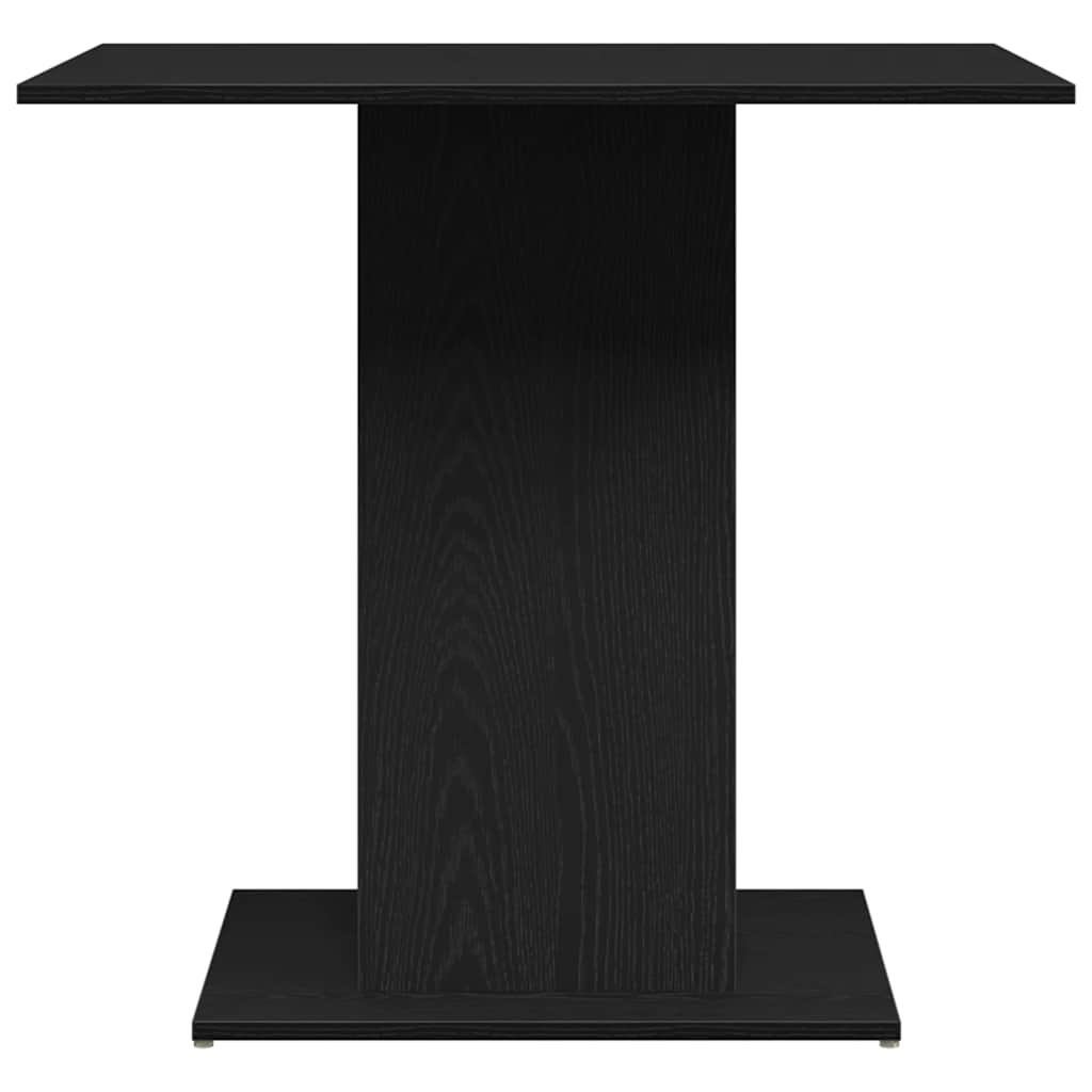 Black Oak Dining Table 80x80x75 cm - Engineered Wood