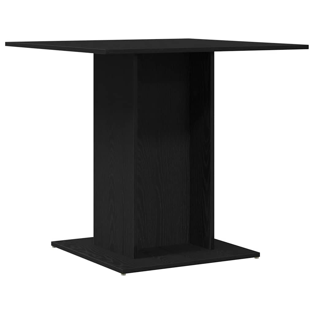 Black Oak Dining Table 80x80x75 cm - Engineered Wood