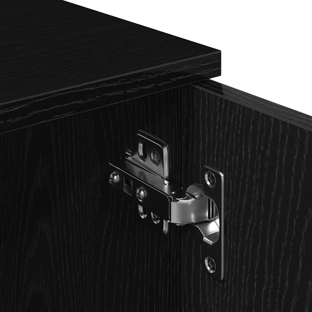 TV Cabinet Black Oak 102x30x37.5 cm Engineered Wood