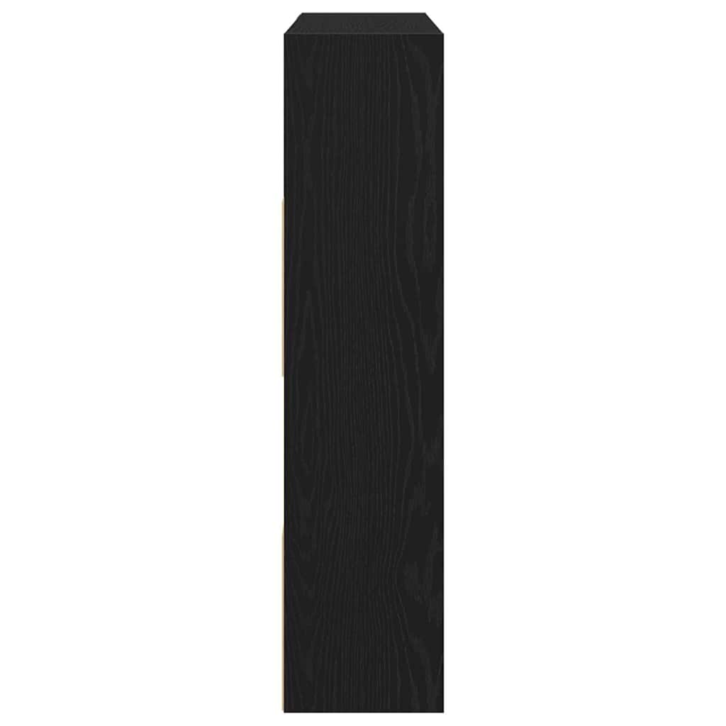 Black Oak Book Cabinet & Room Divider - 105x24x102 cm