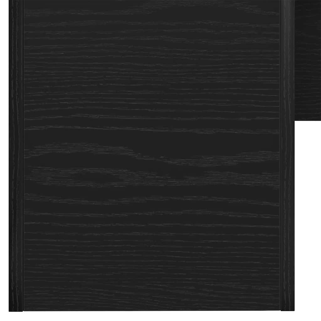 Dining Table Black Oak 180x90x76 cm Engineered Wood