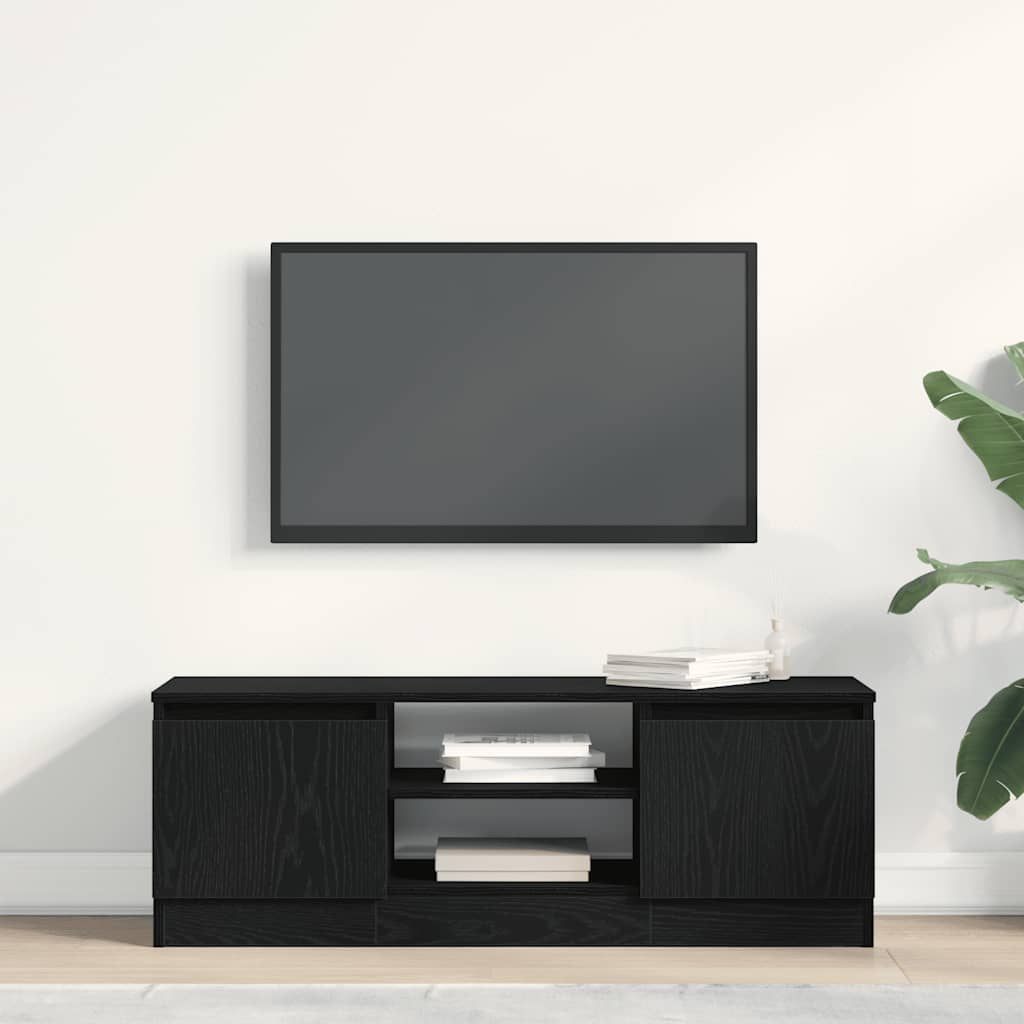 TV Cabinet Black Oak 102x30x36 cm Engineered Wood