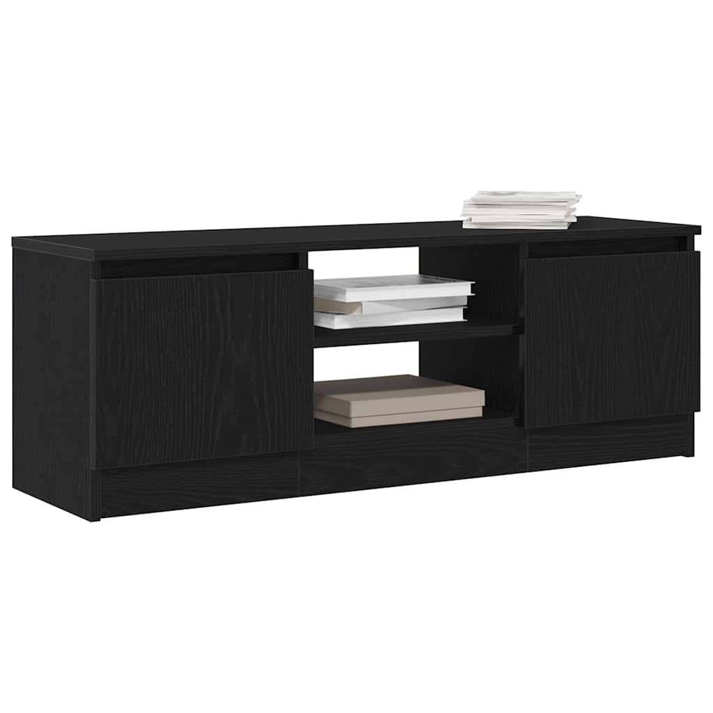 TV Cabinet Black Oak 102x30x36 cm Engineered Wood
