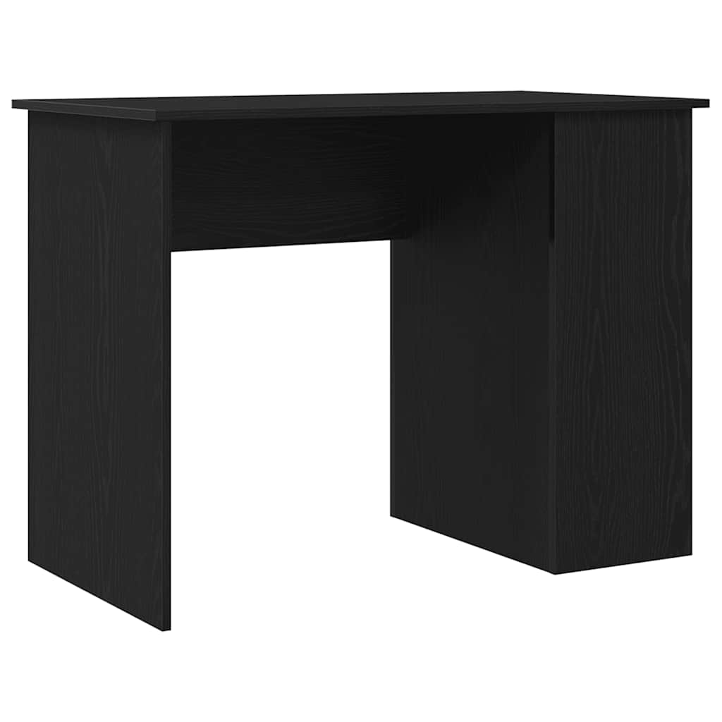 Sleek Black Oak Desk - 100x55x75 cm, Durable Engineered Wood