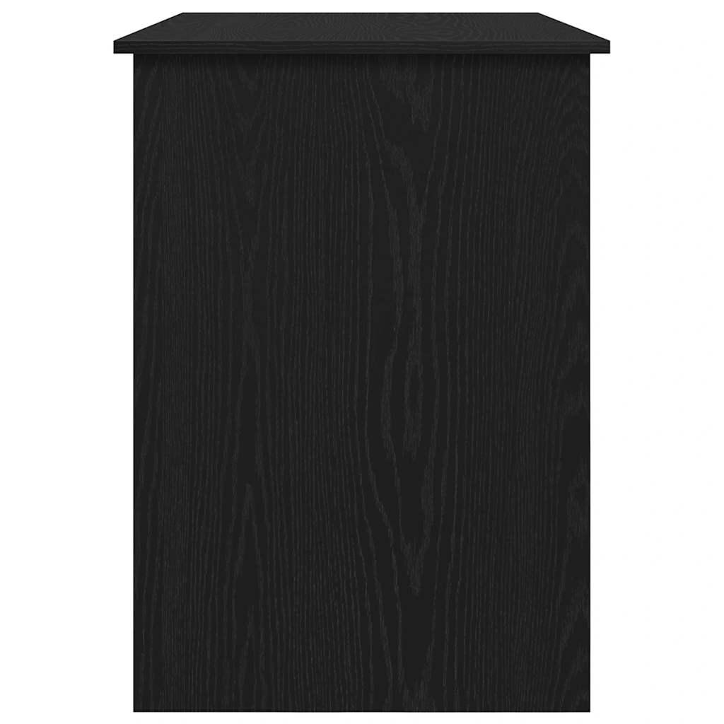 Sleek Black Oak Desk - 100x55x75 cm, Durable Engineered Wood