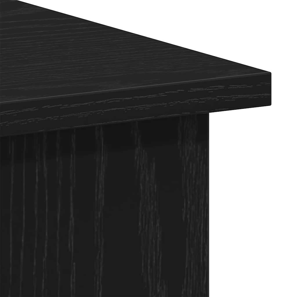 Sleek Black Oak Desk - 100x55x75 cm, Durable Engineered Wood