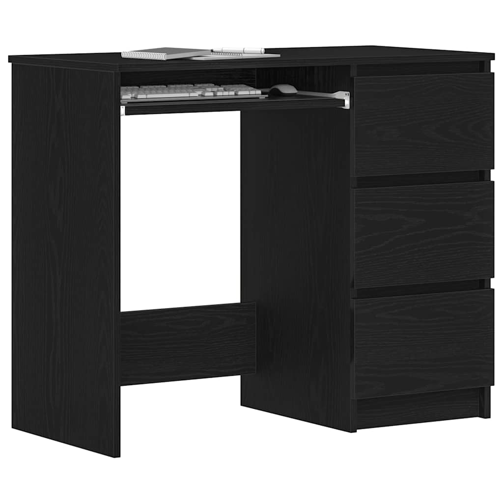 Black Oak Engineered Wood Desk 90x45x76 cm | Sleek & Stylish