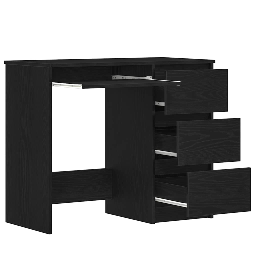 Black Oak Engineered Wood Desk 90x45x76 cm | Sleek & Stylish