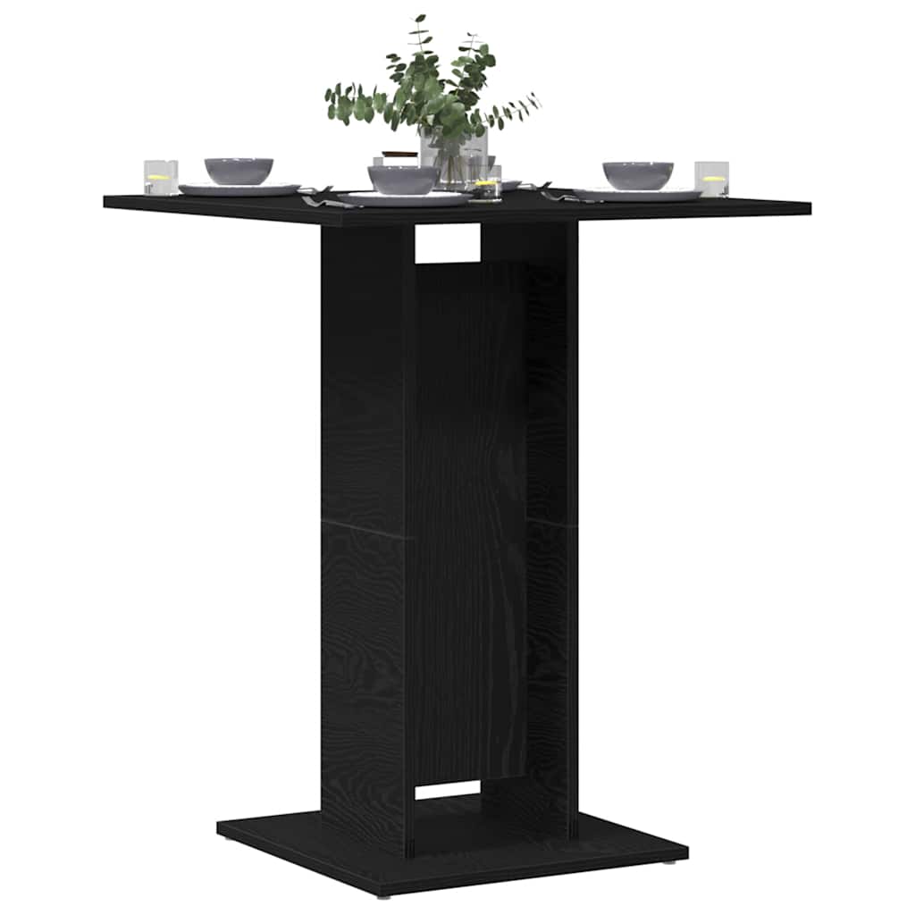 Black Oak Bistro Table - 60x60x75 cm Engineered Wood