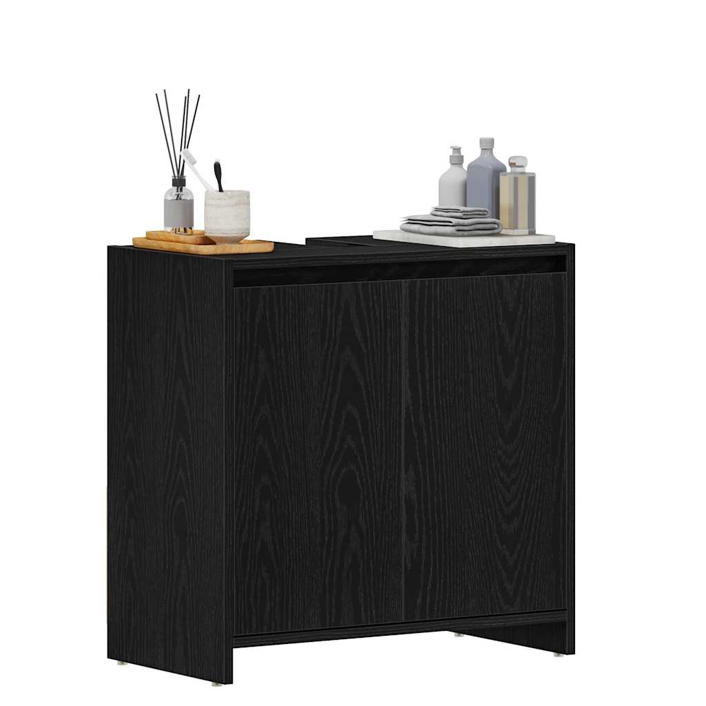 Black Oak Bathroom Cabinet 60x33x61 cm - Engineered Wood