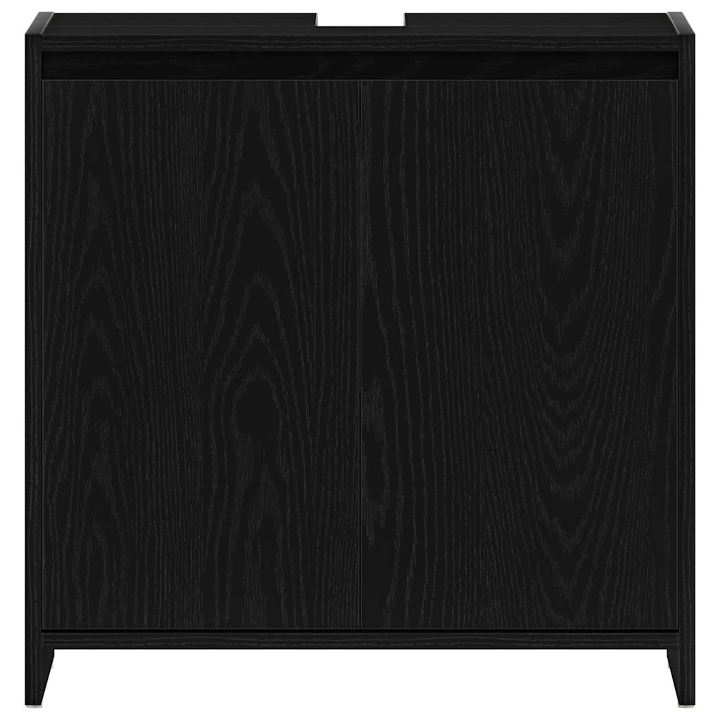 Black Oak Bathroom Cabinet 60x33x61 cm - Engineered Wood