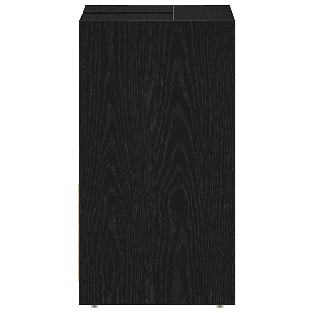 Black Oak Bathroom Cabinet 60x33x61 cm - Engineered Wood