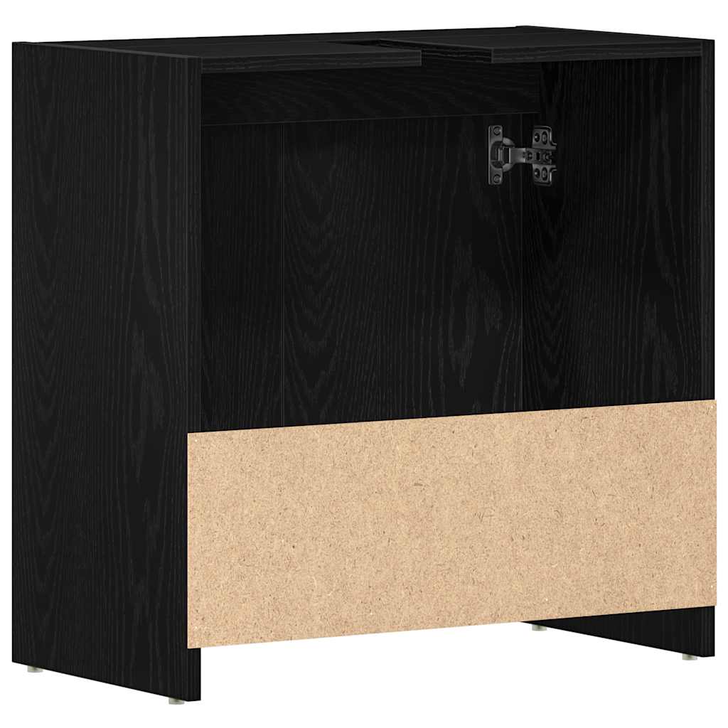 Black Oak Bathroom Cabinet 60x33x61 cm - Engineered Wood