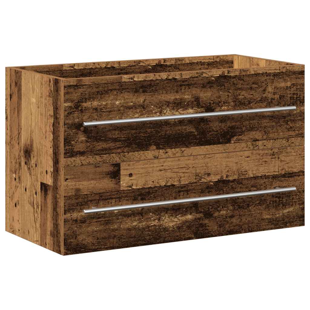 Rustic Engineered Wood Bathroom Sink Cabinet, 80x38.5x48 cm