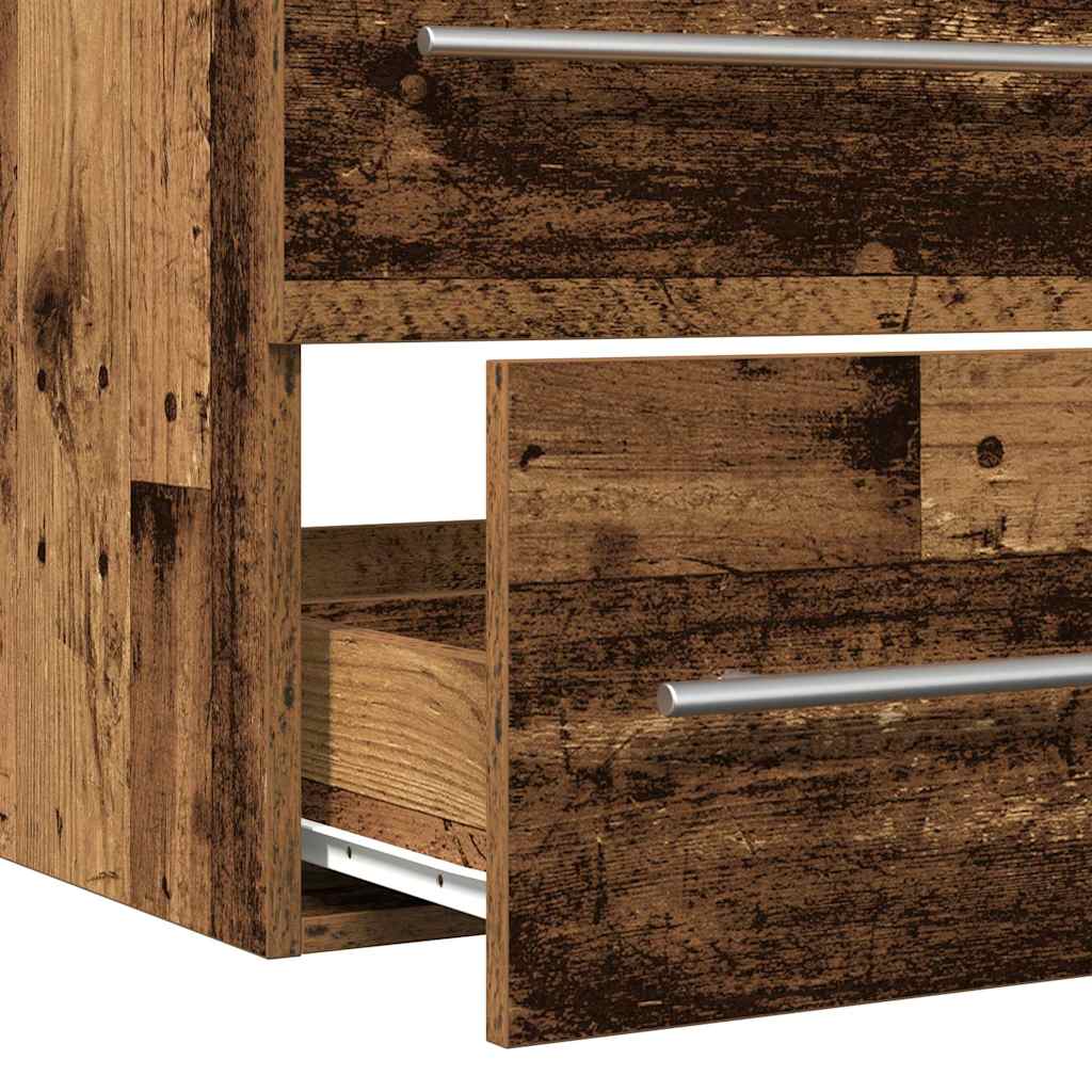 Rustic Engineered Wood Bathroom Sink Cabinet, 80x38.5x48 cm