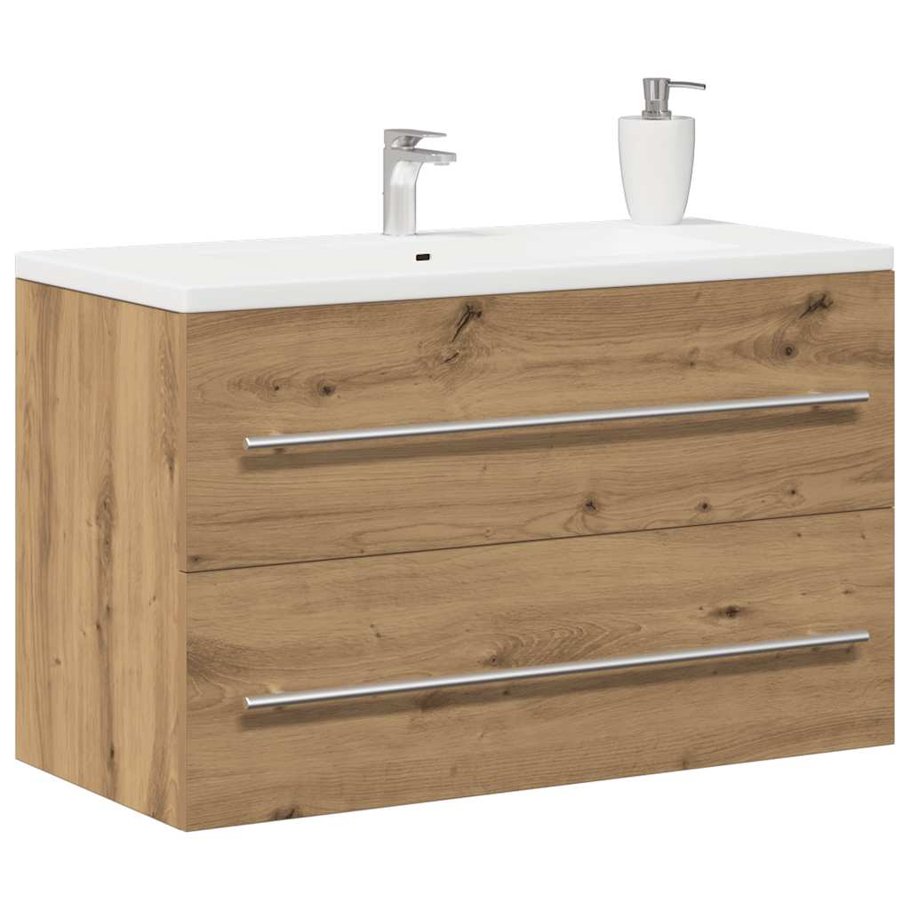 Artisan Oak Bathroom Sink Cabinet 80cm - Engineered Wood