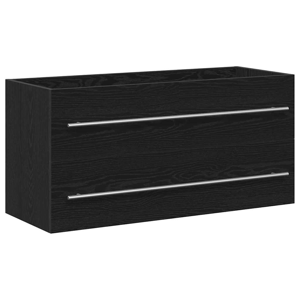Black Oak Bathroom Sink Cabinet 100x38.5x48cm - Engineered Wood