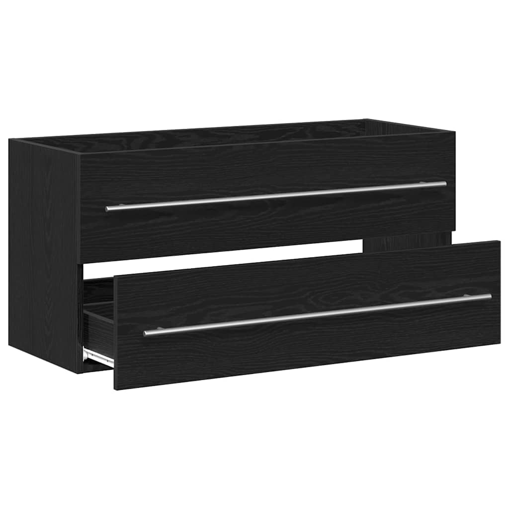 Black Oak Bathroom Sink Cabinet 100x38.5x48cm - Engineered Wood