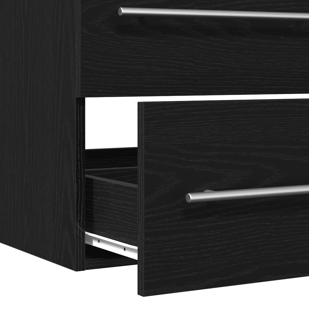 Black Oak Bathroom Sink Cabinet 100x38.5x48cm - Engineered Wood