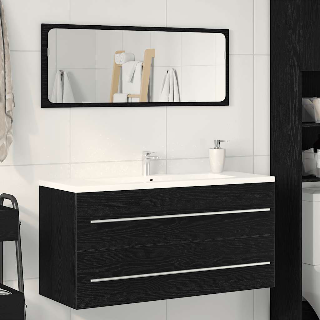 Black Oak Bathroom Sink Cabinet 100x38.5x48cm - Engineered Wood