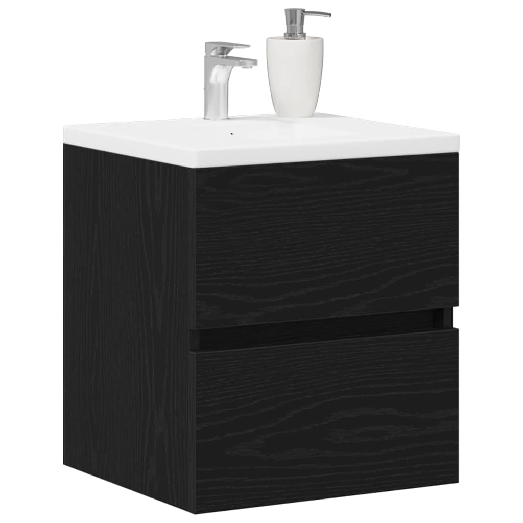 Black Oak Bathroom Sink Cabinet - 41x38.5x45 cm Engineered Wood