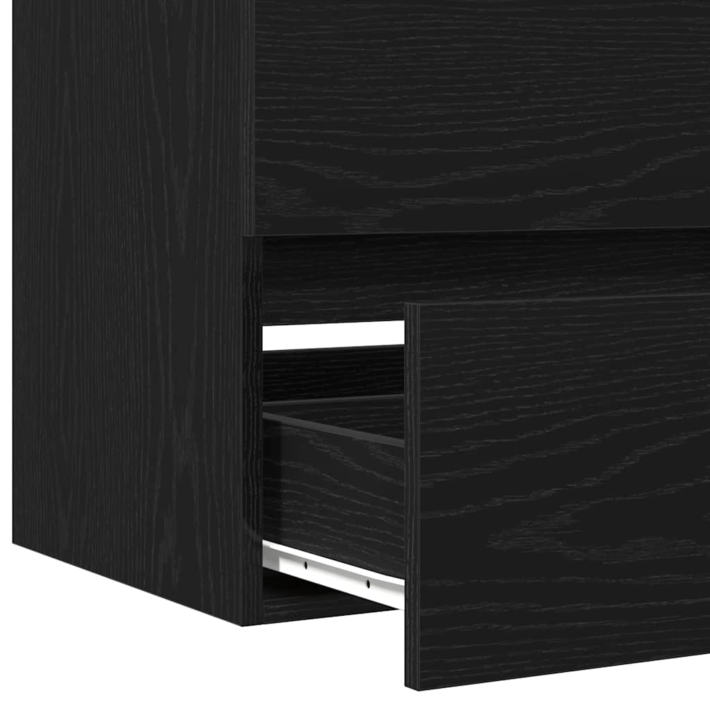 Black Oak Sink Cabinet - 100x38.5x45 cm Engineered Wood