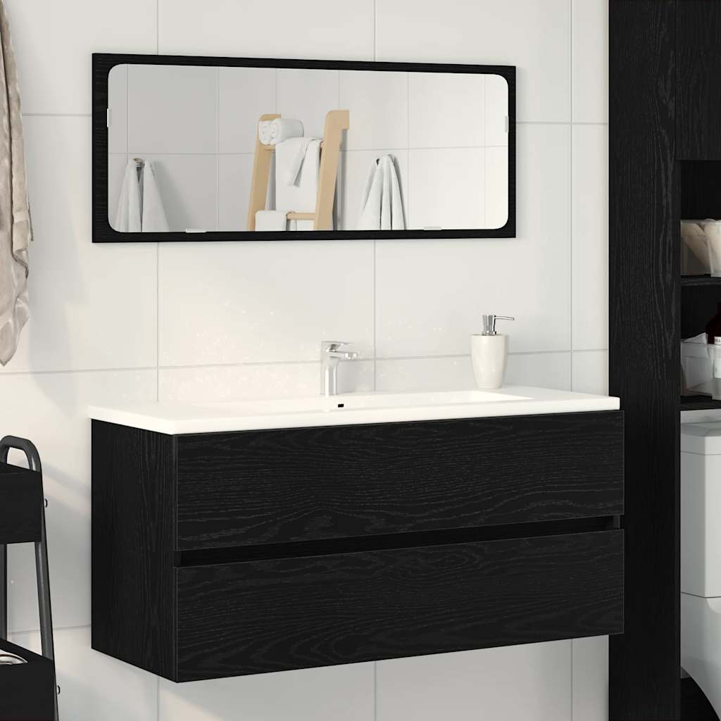 Black Oak Sink Cabinet - 100x38.5x45 cm Engineered Wood