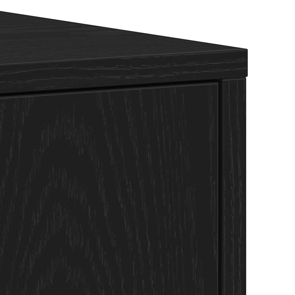 Black Oak Bathroom Cabinet - Engineered Wood 30x30x183.5 cm