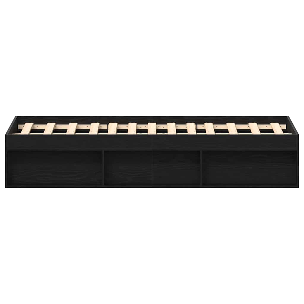 Bed Frame without Mattress Black Oak 140x190 cm Engineered Wood
