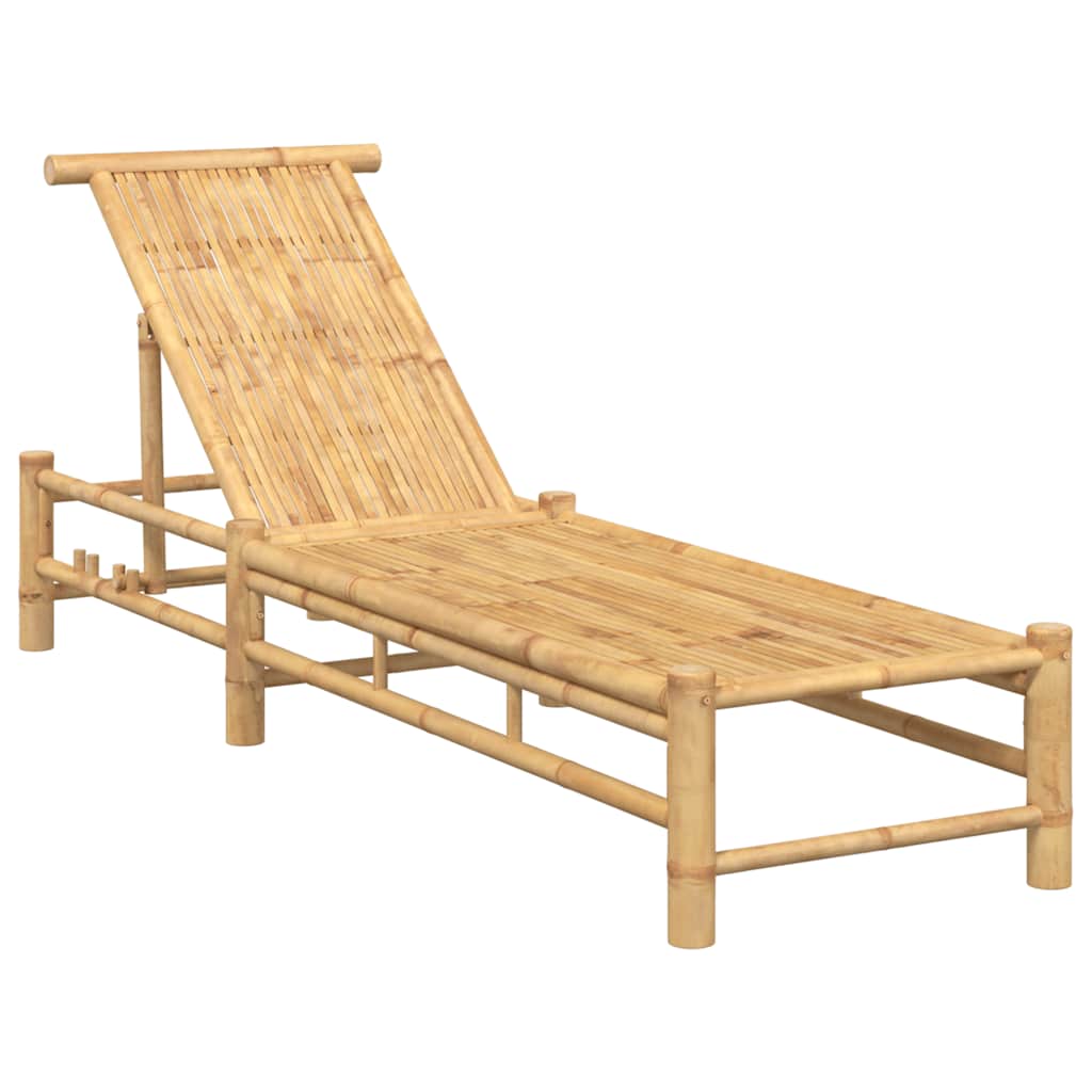 Eco-Friendly Bamboo Sun Lounger 55x199x30 cm - Natural Relaxation