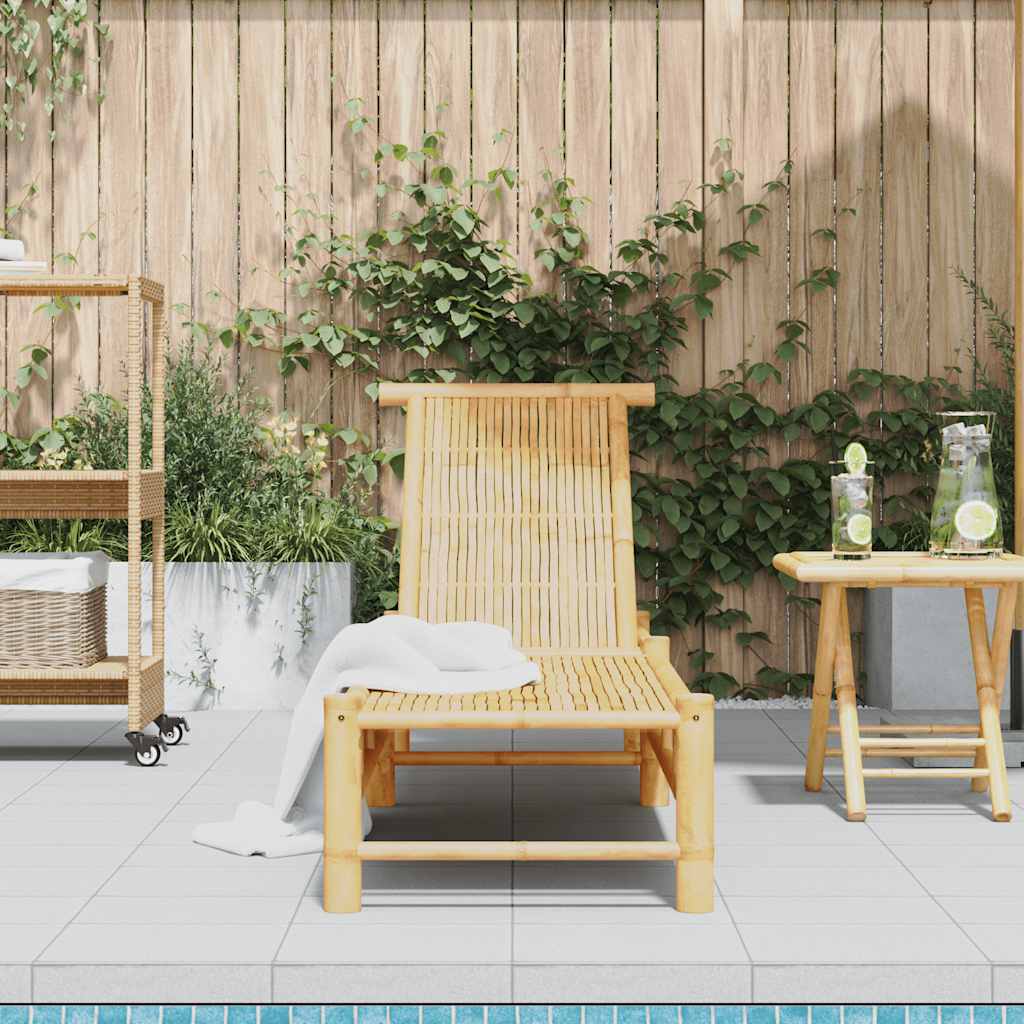 Eco-Friendly Bamboo Sun Lounger 55x199x30 cm - Natural Relaxation