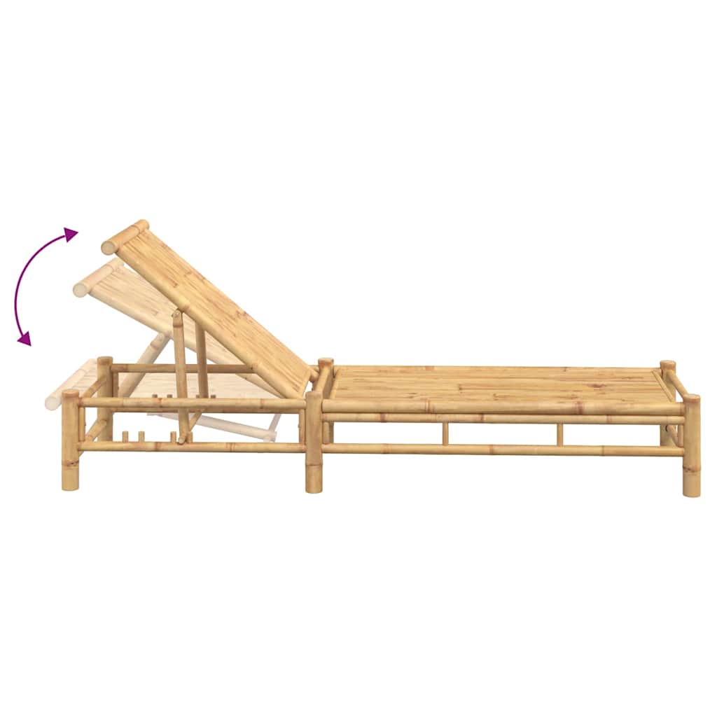 Eco-Friendly Bamboo Sun Lounger 55x199x30 cm - Natural Relaxation