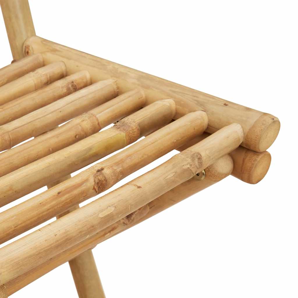 Foldable Bamboo Outdoor Bar Stools with Footrests, Set of 2